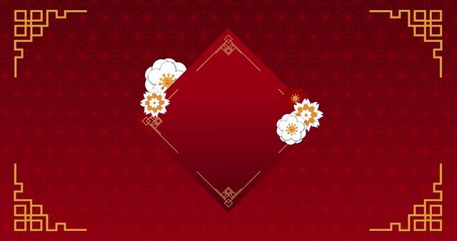 Chinese New Year Floral Traditional Red Background - Download Free Stock Images Pikwizard.com