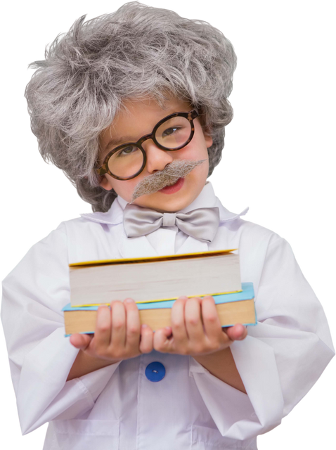 Transparent Cute Boy in Scientist Costume Holding Books - Download Free Stock Videos Pikwizard.com