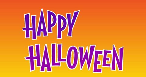Happy Halloween Text over Festive Orange Background - Download Free Stock Images Pikwizard.com
