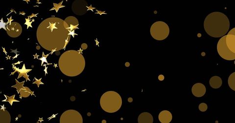 Golden Stars and Bokeh Lights on Black Background - Download Free Stock Images Pikwizard.com