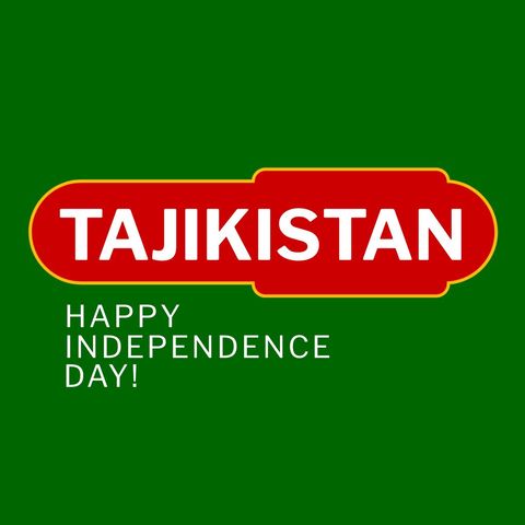 Happy Independence Day Tajikistan Celebratory Design on Green Background - Download Free Stock Templates Pikwizard.com