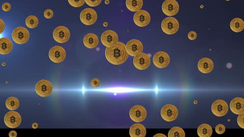 Falling Bitcoins Over Dynamic Light Effects