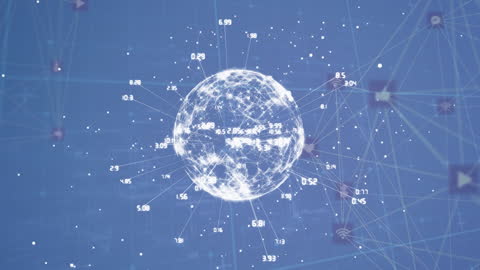 Digital Network with Technological Globe Connections