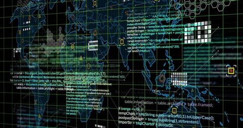Global Digital Interface with Data Points and Code - Download Free Stock Images Pikwizard.com