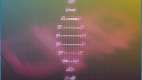 Abstract Digital DNA Strand on Dynamic Background