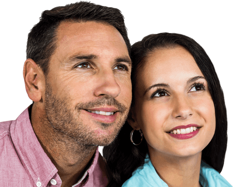 transparent smiling couple looking upwards together - Download Free Stock Videos Pikwizard.com