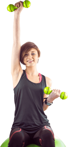 Transparent Fit Smiling Woman Lifting Free Weights - Download Free Stock Videos Pikwizard.com