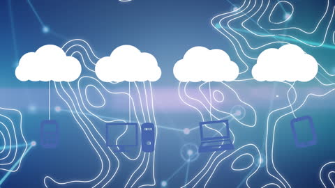 Global Cloud Computing Concept with Networking Icons