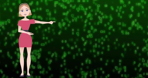 Illustrative Female with Digital Binary Code - Download Free Stock Images Pikwizard.com