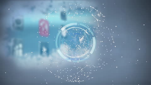 Futuristic Digital Globe with Connections in Abstract Screen