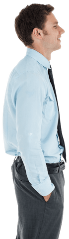 Smiling businessman profile view transparent background