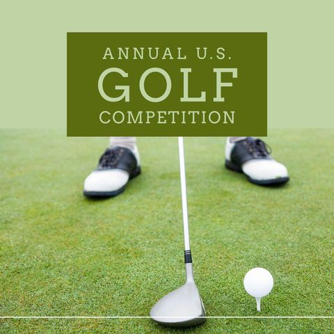 annual us golf competition announcement with equipment - Download Free Stock Templates Pikwizard.com