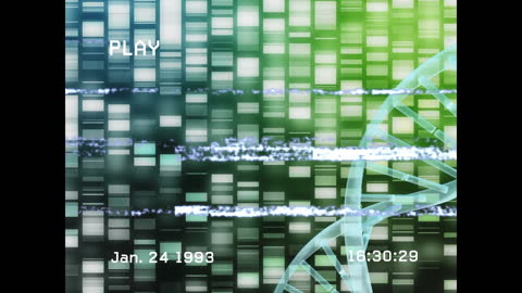 Abstract DNA Analysis with Retro Glitch Effect
