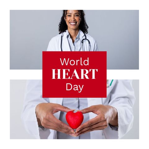 world heart day concept with friendly doctor and red heart symbol - Download Free Stock Templates Pikwizard.com