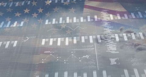 Data Processing Against American Flag and Cloudscape - Download Free Stock Images Pikwizard.com