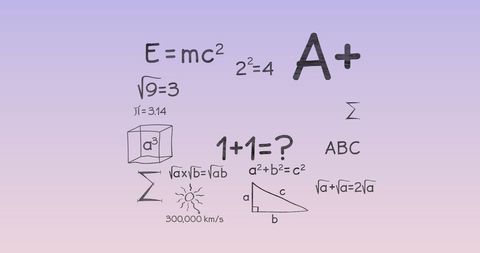 Mathematical Equations on Lilac Background - Download Free Stock Images Pikwizard.com