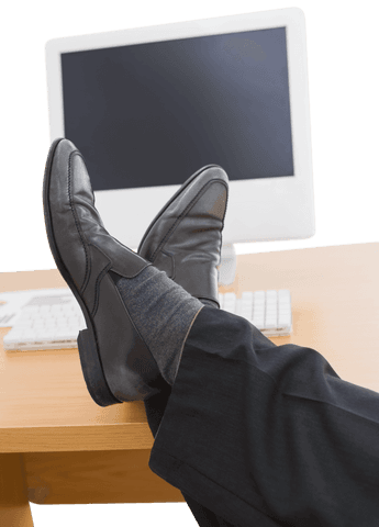 casual office feet on desk against transparent screen - Download Free Stock Videos Pikwizard.com