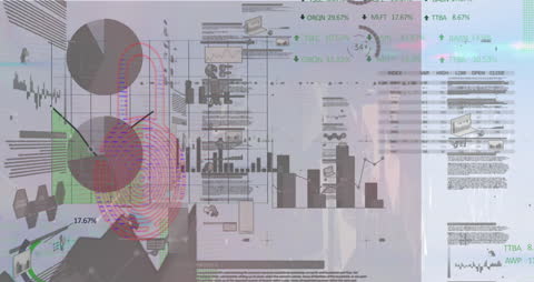 Abstract Financial Data Overlays in Dynamic Office Scene