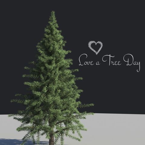 love a tree day celebration with green pine on black backdrop - Download Free Stock Templates Pikwizard.com
