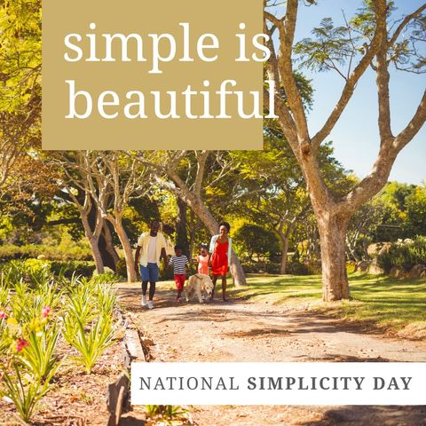 African American Family Walking in Sunny Park Celebrating National Simplicity Day - Download Free Stock Templates Pikwizard.com