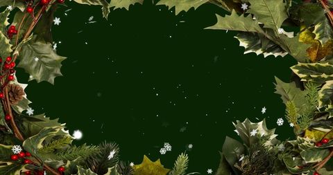 Festive Holiday Greenery with Snowflakes