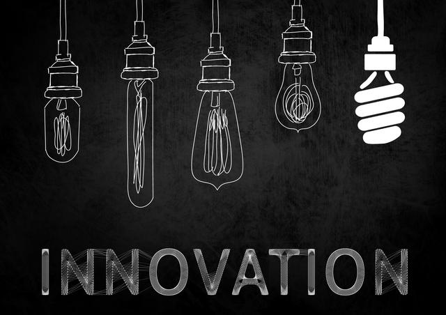 Innovation Concept with Various Light Bulbs on Chalkboard - Download Free Stock Photos Pikwizard.com