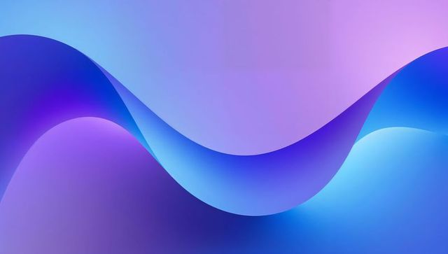 Flowing indigo and violet ribbon waves abstract gradient background for digital projects