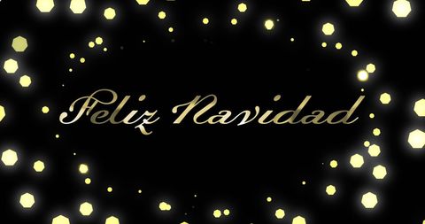 Feliz Navidad Text with Shimmering Light Effects