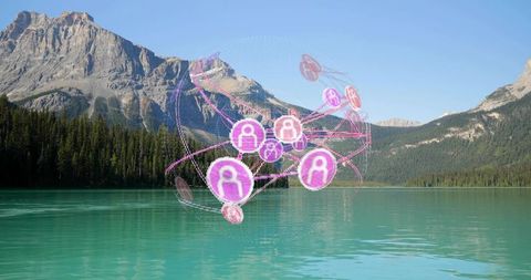 Digital Network Overlay in Mountain Landscape: Connecting Nature and Technology