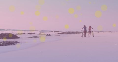 Romantic Beach Stroll with Bicycles at Sunset - Download Free Stock Images Pikwizard.com