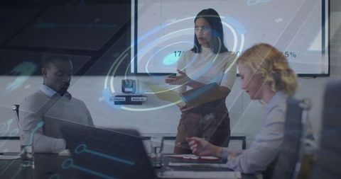 Digital Presentation in Modern Corporate Meeting Room