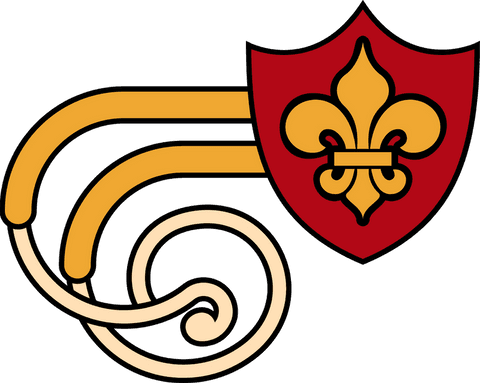 Ornate heraldic crest emblem on transparent background