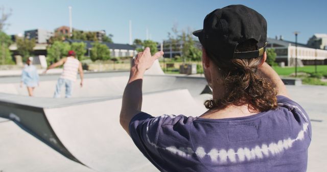 Teenagers Enjoying Skateboard Park on Sunny Day - Download Free Stock Images Pikwizard.com