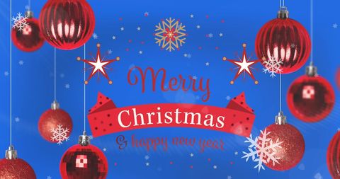 Festive Christmas Bauble Greeting with Joyful Holiday Text