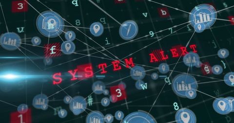 cyber security alert with system hacked interface graphics - Download Free Stock Images Pikwizard.com