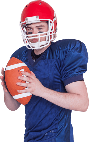 american football player in blue jersey holding ball on transparent background - Download Free Stock Videos Pikwizard.com