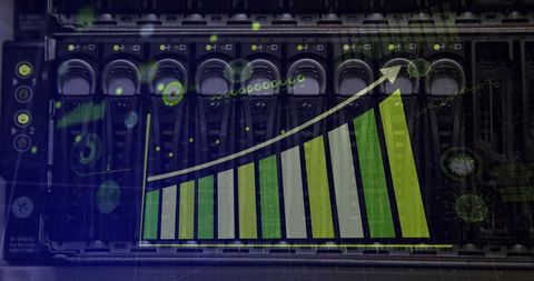Rising Financial Bar Chart in Network Server Environment - Download Free Stock Images Pikwizard.com