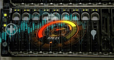 High-Speed Data Processing and Server Room Interface - Download Free Stock Images Pikwizard.com