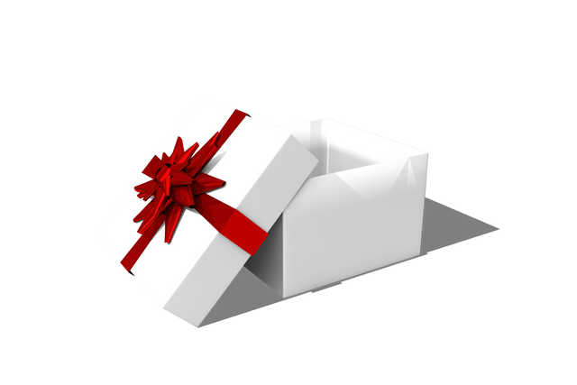 White Box with Red Ribbon and Bow on Transparent Background - Download Free Stock Videos Pikwizard.com