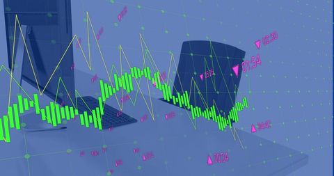 Dynamic financial charts representing data analysis