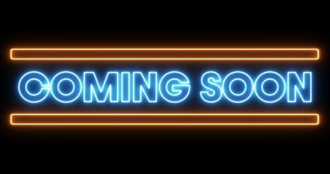 Glowing Neon Coming Soon Sign with Flickering Blue Text - Download Free Stock Images Pikwizard.com