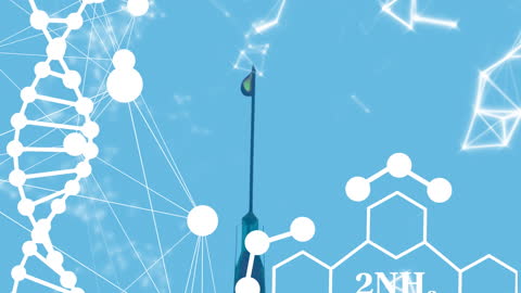 Innovative Medical Technology Concept with DNA and Molecular Structures