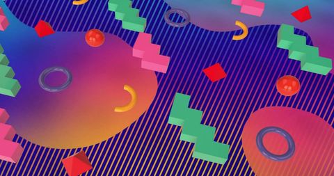 Vibrant abstract geometric design with colorful patterns