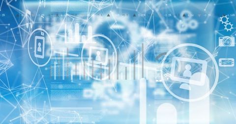 Futuristic Digital Interface with Virtual Connectivity Icons - Download Free Stock Images Pikwizard.com