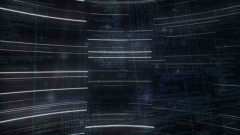 This abstract animation depicting data processing and network visualization is ideal for illustrating concepts related to blockchain, cybersecurity, and digital communication. It is suitable for use in articles about data encryption, technology advancements, and web developmental features. It could also be included in presentations and marketing materials that highlight innovative or cutting-edge technological solutions.