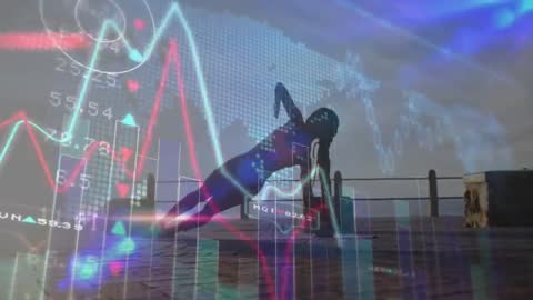 Athlete Merging with Financial Charts Symbolizing Growth