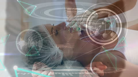 Futuristic Medical Technology with Digital Interface Overlay