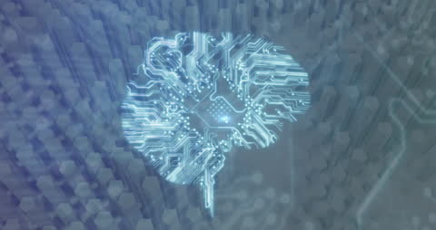 Futuristic Brain Circuit Pattern on Digital Background