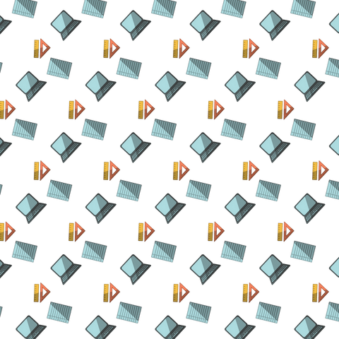 seamless transparent pattern with laptops, notebooks, rulers - Download Free Stock Videos Pikwizard.com