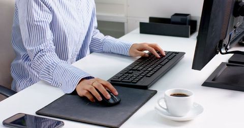 Professional Typing on Keyboard at Modern Workspace Desk - Download Free Stock Images Pikwizard.com
